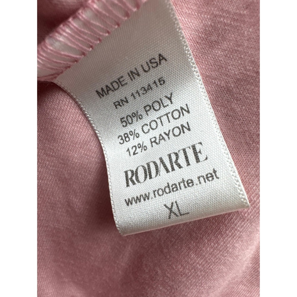 Rodarte J'aime Rodarte Logo Rhinestone Short Sleeve T-Shirt Pink Womens Size XL - Picture 4 of 12